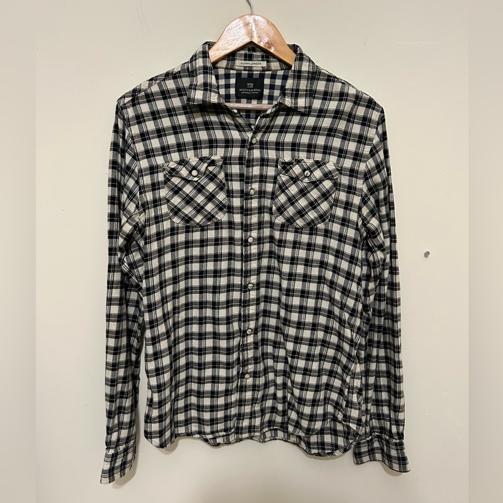 Scotch & Soda Checkered Plaid Button Down Shirt